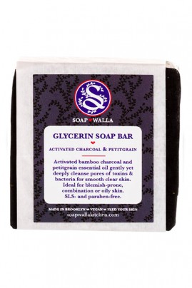 Savon Glycérine Purifiant Naturel Vegan - Charbon Actif & Petitgrain - Soapwalla