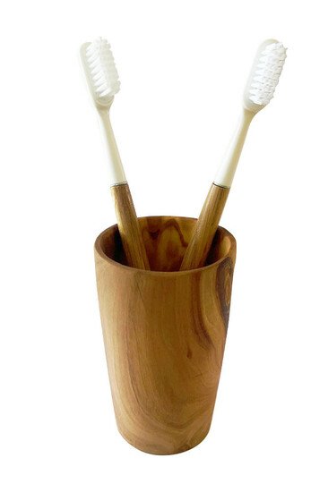 Tasse à Brosse à Dents en Bois d'Olivier - Olivenholz-erleben