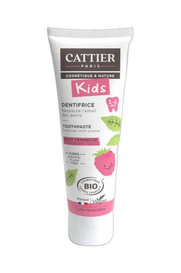 Dentifrice Bio 2 à 6 ans - Goût Framboise - Cattier