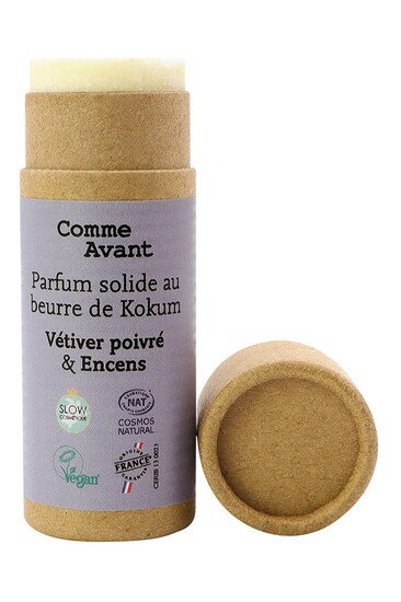 Parfum Solide au Beurre de Kokum Bio - Vétiver Poivré & Encens - Comme Avant