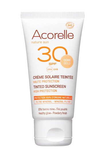 Crème Solaire Bio Teintée Visage - SPF 30 Haute Protection - Acorelle