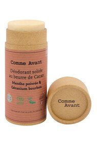 Déodorant Solide au Beurre de Cacao Bio - Géranium & Menthe Poivrée - Comme Avant