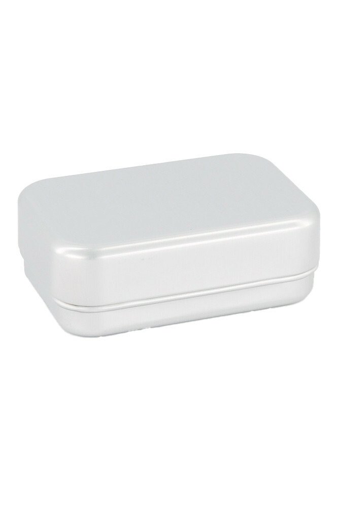 Boîte en alu ronde - pour savon naturel - 82 mm (argenté mat)