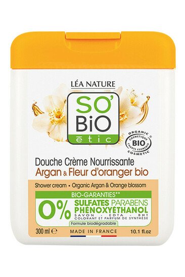 Douche Crème Nourrissante Bio - Argan & Fleur d'Oranger - SO'BIO étic