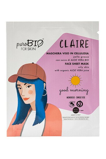 Masque Tissu Peau Grasse Bio & Vegan - Claire - Purobio