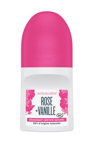 Déodorant Roll-On Vegan - Rose & Vanille - Schmidt's