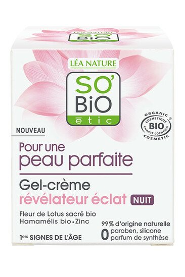 Gel-Crème Nuit Bio Révélateur Éclat - SO'BiO étic