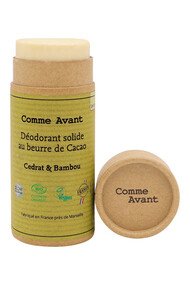 Déodorant Solide au Beurre de Cacao Bio - Cédrat & Bambou - Comme Avant